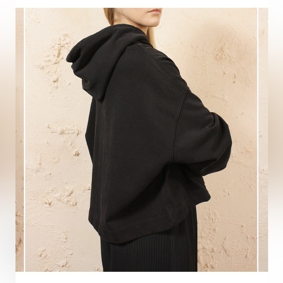 ACNE STUDIOS Black Joghy Cropped Hooded Sweatshirt XS - Picture 2 of 10